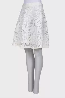 White skirt with lace