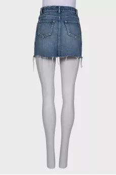 Denim skirt with pockets