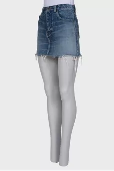 Denim skirt with pockets