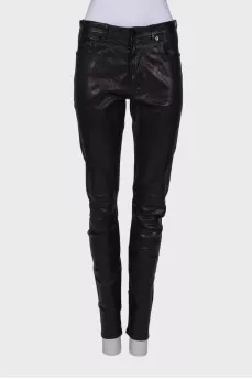 Black leather trousers