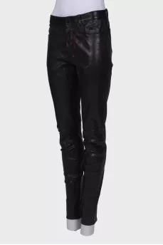 Black leather trousers