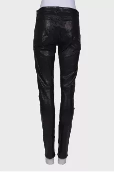 Black leather trousers