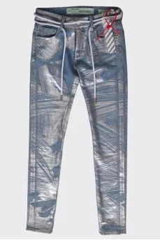Blue jeans in print