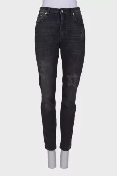 Black distressed jeans