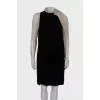 Velor dress with translucent sleeves