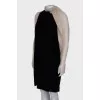 Velor dress with translucent sleeves