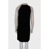Velor dress with translucent sleeves