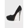 Shoes with rhinestone heels