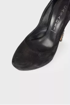 Shoes with rhinestone heels
