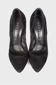 Shoes with rhinestone heels