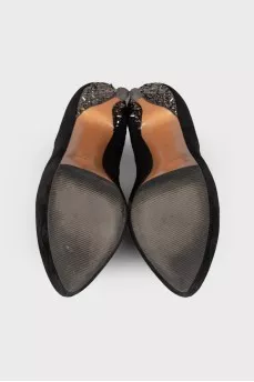Shoes with rhinestone heels
