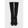 Suede high heel boots