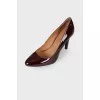 Maroon heeled pumps