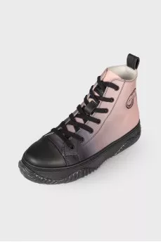 Faded black pink boots with tag 