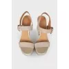 Light gray suede sandals