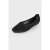 Square toe suede flats