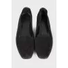 Square toe suede flats