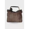 Brown snakeskin bag