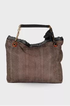 Brown snakeskin bag
