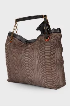 Brown snakeskin bag