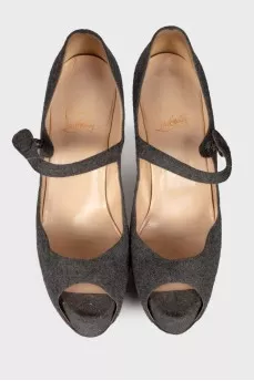 Open toecap textile shoes