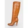 Tan leather boots