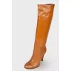 Tan leather boots