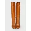 Tan leather boots