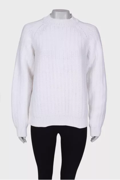 Knitted white sweater