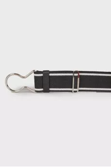 Textile belt with silver-tone hardware