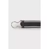 Textile belt with silver-tone hardware