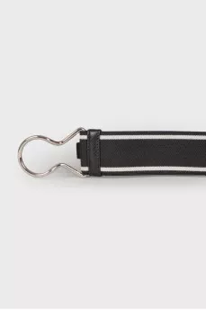 Textile belt with silver-tone hardware