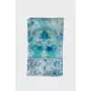 Blue silk scarf with tag
