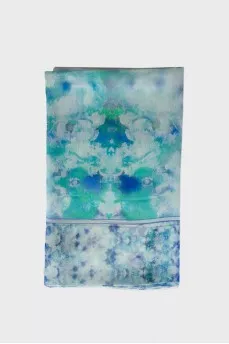 Blue silk scarf with tag