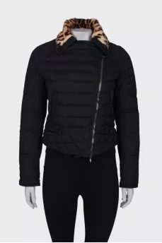 Quilted jacket with fur