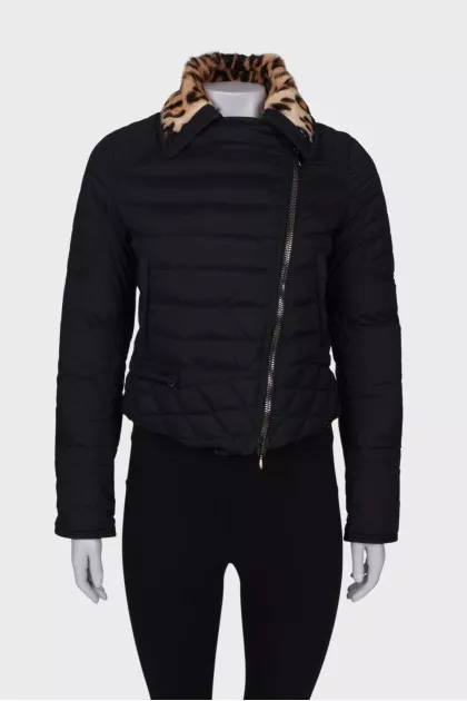 Quilted jacket with fur