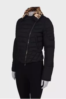 Quilted jacket with fur