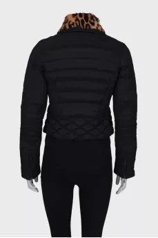 Quilted jacket with fur