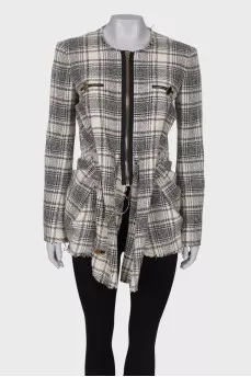 Draped tweed jacket