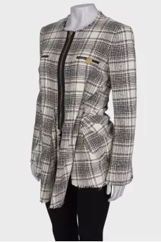 Draped tweed jacket