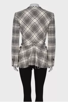 Draped tweed jacket