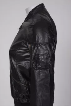 Cropped leather jacket