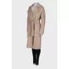 Waisted cashmere coat