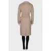 Waisted cashmere coat