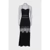 Maxi dress with lace inserts