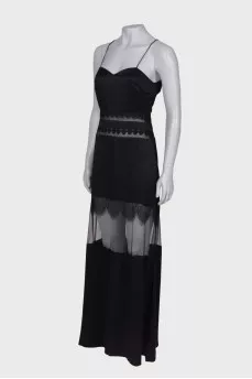 Maxi dress with lace inserts