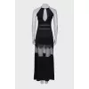 Maxi dress with lace inserts