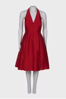Pleated dress with tag