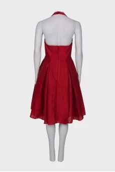 Pleated dress with tag