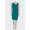 Green draped dress